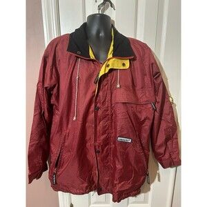 Sperry Top Sider Full Zip Jacket Mens Medium Hidden Hood Adjustable Bottom